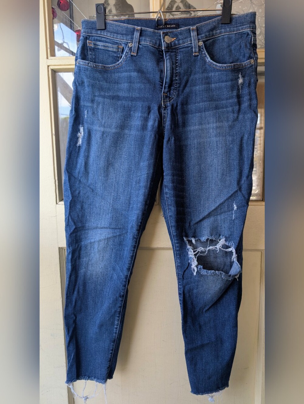 Lucky Brand Ava Mid Rise Distressed Skinny Medium Wash Denim Jeans Women’s 12/31